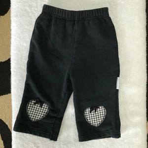 Vitamins black elastic waist Sweatpants plaid hearts Baby Girls Size 12 months